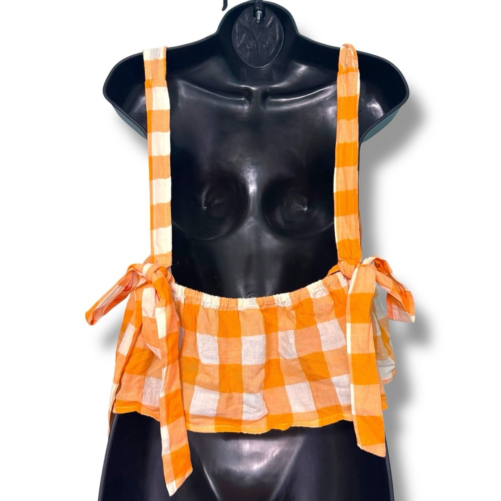 By Anthropologie Apron Swing Tank Top Marigold Gingham Size XS - Picture 2 of 4